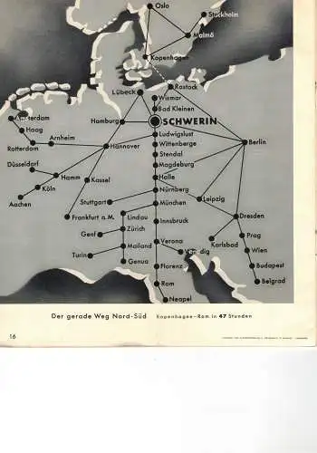 Schwerin in Mecklenburg , Frendenverkehrsprospekt  von ca. 1936. 