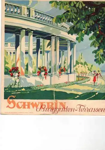 Schwerin in Mecklenburg , Frendenverkehrsprospekt  von ca. 1936. 