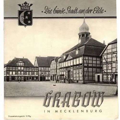 Mecklenburgischer Verkehrsverband (Hrg.) 1935: Grabow in Mecklenburg - Die bunte Stadt an der Elde (Werbeprospekt). 