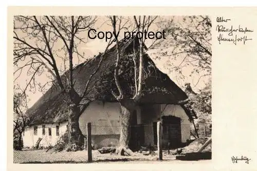 [Echtfotokarte schwarz/weiß] Alter Räucherkaten Elmenhorst  1932  Signatur : Eschenburg. 