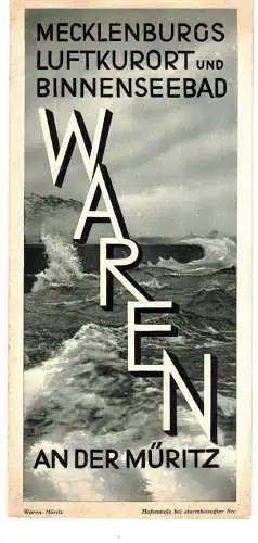 Verkehrs-Verein Waren-Müritz e.V.  (Hrg.): Waren an der Müritz - Mecklenburgs Luftkurort und Binnenseebad, ca. 1934. 