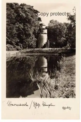 [Echtfotokarte schwarz/weiß] Sternwarte Schloß Remplin   1934                     Signatur : Eschenburg. 