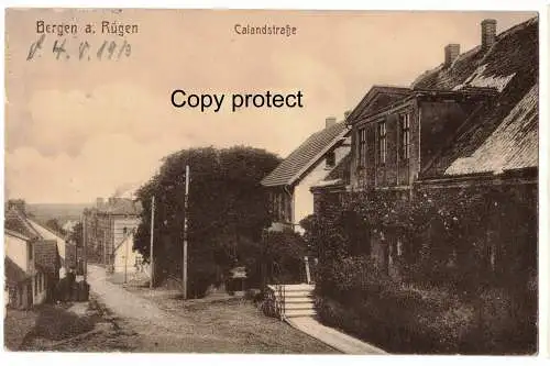 [Ansichtskarte] Bergen a. Rügen  , Calandstrasse    1913. 