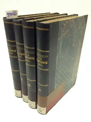 Schubert, Paul: Bericht über den I. Internationalen Kongreß für Schulhygiene. Nürnberg. 4. - 9. April 1904. - 4 Bände. 