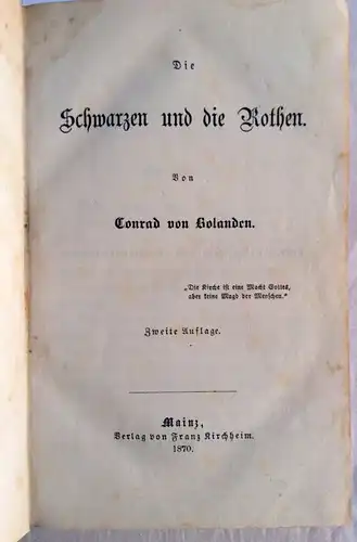 Bolanden, Conrad von: Die Schwarzen und die Rothen. 
