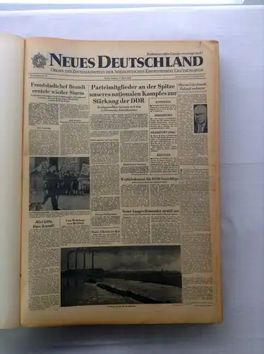 Berlin Druckerei Neues Deutschland: Neues Deutschland, 17. Jahrgang: Nr.91 (1. April 1962) - Nr. 177 (30. Juni 1962)
 Zentralorgan der Sozialistischen Einheitspartei Deutschlands. 
