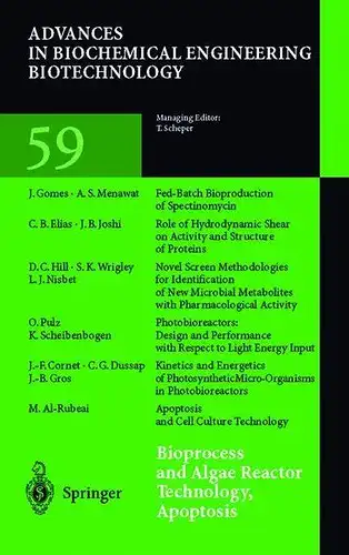 Al-Rubeai, Mohamed: Bioprocess and algae reactor technology, apoptosis
 with contributions by M. Al-Rubeai. 