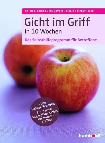 Birgit, Kaltenthaler und med. Heike Bueß-Kovács Dr: Gicht im Griff in 10 Wochen - Das Selbsthilfeprogramm für Betroffene 
 Viele leckere Rezepte - Purinarme Tagespläne selbst zusammenstellen. 