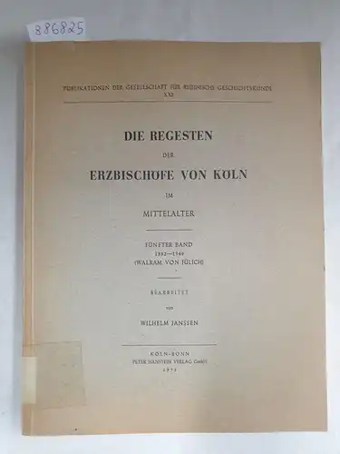 Janssen, Wilhelm: Die Regesten der Erzbischöfe von Köln im Mittelalter : Fünfter Band 1332-1349 (Walram von Jülich) 
 (Publikationen der Gesellschaft für Rheinische Geschichtskunde : XXI). 