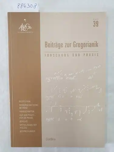 Agustoni, Luigi, Christian Dostal und Rupert Fischer (Hrsg.): Beiträge zur Gregorianik : Forschung und Praxis : Band 39 
 Restitution : Beitrag : Bericht : Mitteilungen der AISCGre : Offertorien. 