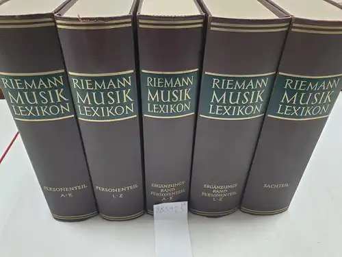 Gurlitt, Wilibald und Hugo Riemann: Riemann Musiklexikon - 5 Bände 
 Personenteil A-K, L-Z, Ergänzungsband Personenteil A-K, L-Z, Sachteil. 
