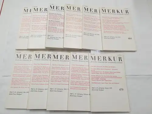 Moras, Joachim und Hans Paeschke (Hrsg.): (1989) Merkur : Deutsche Zeitschrift für europäisches Denken : Jhg. 1989 : Komplett. 