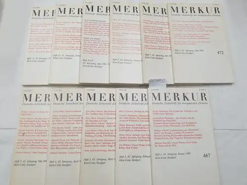 Moras, Joachim und Hans Paeschke (Hrsg.): (1988) Merkur : Deutsche Zeitschrift für europäisches Denken : Jhg. 1988 : Komplett. 