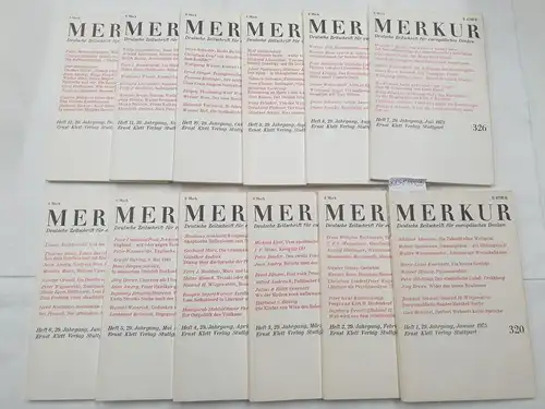 Moras, Joachim und Hans Paeschke (Hrsg.): (1975) Merkur : Deutsche Zeitschrift für europäisches Denken : Jhg. 1975 : Komplett. 