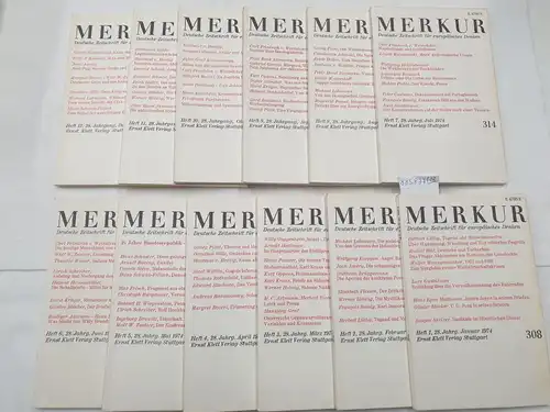 Moras, Joachim und Hans Paeschke (Hrsg.): (1974) Merkur : Deutsche Zeitschrift für europäisches Denken : Jhg. 1974 : Komplett. 