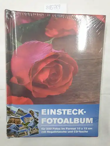 Einsteckfotoalbum im Format 10x15 cm, Einsteck-Fotoalbum für 200 Fotos (Design: Rosen)