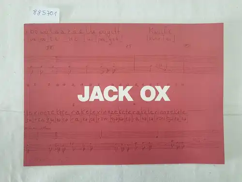 Galerie Schüppenhauer: Jack Ox : Die Sonate in Urlauten von Kurt Schwitters : (Neuwertig). 