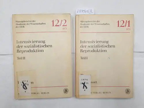 Scheel, Heinrich (Hrsg.): Intensivierung der sozialistischen Produktion : Teil I und II : 2 Bände 
 (Sitzungsprotokolle der Akademie der Wissenschaften der DDR 12/1 und 12/2). 
