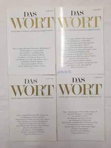 Zluhan, Friedrich (Hrsg.): Das Wort : Zeitschrift für ein vertieftes Christentum : Jahrgang 59 : 1989 : Konvolut 4 Hefte 
 (Heft Nr. 1, 2, 3 und 6). 