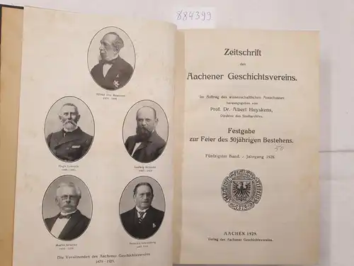Huyskens, Albert (Hrsg.): Zeitschrift des Aachener Geschichtsvereins - Band 50 (Jahrgang 1928). 
