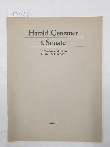 (Edition Schott 3663), 1. Sonate für Violine und Piano