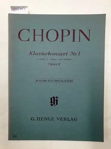 Klavierkonzert Nr. 1 in e-moll. Opus II - Ausgabe für zwei Klaviere - Hrgb. von Ewald Zimmermann / Fingersatz von Hans-Martin Theopold (HN 419)