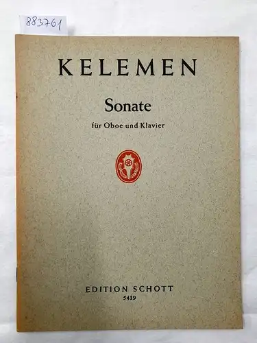 (Edition Schott 5439), Sonate : für Oboe und Klavier