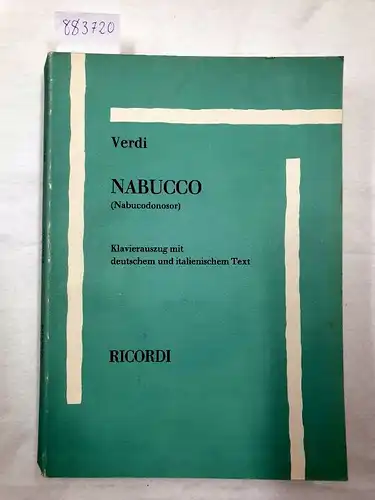 Nabucco (Nabucodonosor) - Klavierauszug mit deutschem und italienischem Text