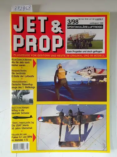 Birkholz, Heinz (Hrsg.): Jet & Prop : Heft 3/98 : Juli / August 1998 : Spektakuläre Luftreise: Kein Propeller und doch geflogen 
 (Flugzeuge von gestern und heute im Original und im Modell). 