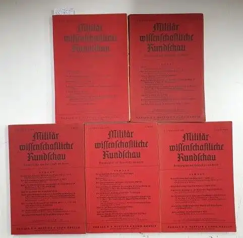 Generalstab des Heeres (Hrsg.): Militärwissensschaftliche Rundschau: 4. Jahrgang 1939. : Heft 1 bis 6 in 4 Heften und 1 Doppelheft - so vollständig. 