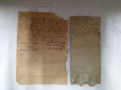Aachen: Historische Dokumente aus Aachen, Adelsgeschlecht von Fisenne, 1 x Gerichts-Urkunde, 1 x Verwaltungsakt
 Kretzer vs. Mathias Joseph Kloubert. 
