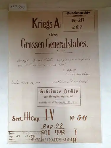 von Scharnhorst, Gerhard: Nutzen der militärischen Geschichte - Ursach ihres Mangels 
 Ein Fragment aus dem Scharnhorst-Nachlass. 