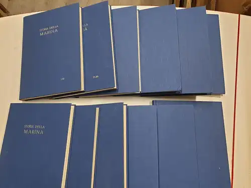 Fabbri Editori: Storia della Marina. No.1-121, in 12 Bänden in marineblauem Leinen. 