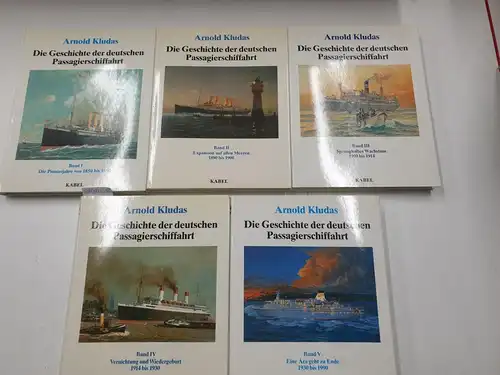 Kludas, Arnold: Die Geschichte der deutschen Passagierschiffahrt, 5 Bände, So Komplett
 (Schriften des deutschen Schiffahrtsmuseums). 