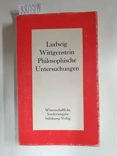 Wittgenstein, Ludwig: Philosophische Untersuchungen : Wissenschaftliche Sonderausgabe. 