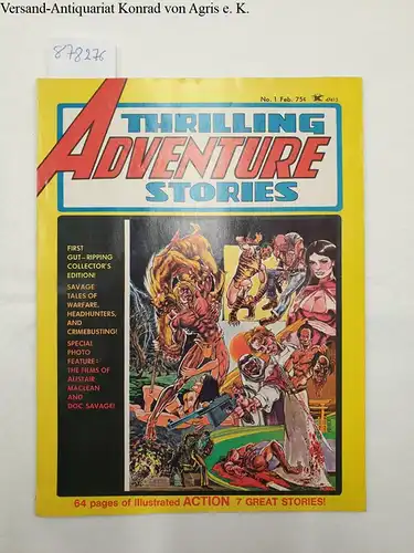Albano, John, Russ Heath and Ernis Colon: Thrilling Adventure stories Vol. 1 No.1,  February 1975. 
