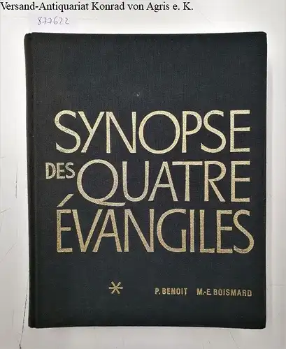 Benoit, Pierre und Marie Boismard: Synopse des quatre Évangiles en français 
 Avec parallèles des apocryphes et des pères, tome I. textes. 
