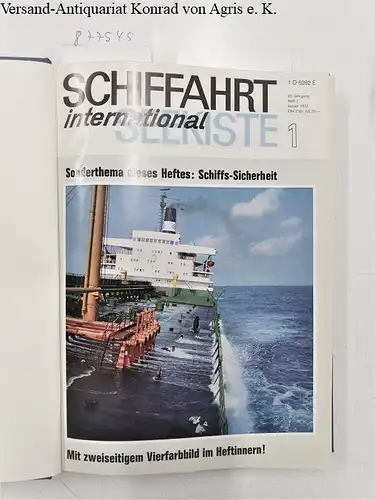 Koehlers Verlagsgesellschaft: Schiffahrt International. 23.Jg. Nr.1-12 (komplett in Leineneinband). 