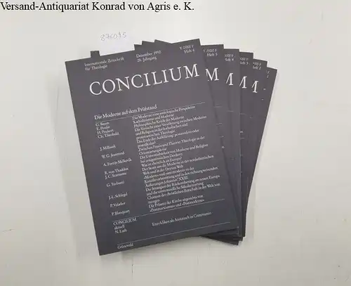 Direktionskomitee: Concilium. Internationale Zeitschrift für Theologie, 28. Jahrgang, 1992, Komplett!. 