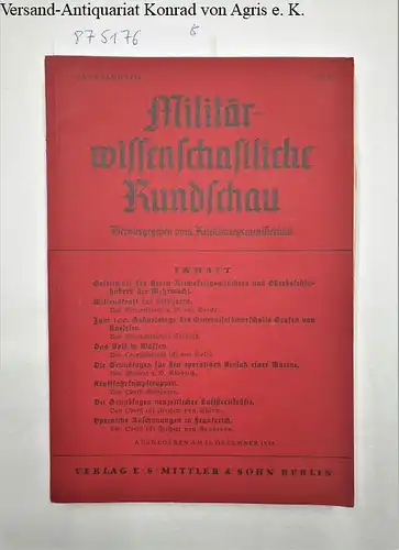 Reichskriegsministerium (Hrsg.): Militärwissenschaftliche Rundschau. 1. Jahrgang 1936 - 5. Heft. 