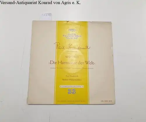 Deutsche Grammophon LPM 18181 : EX / VG+, Sinfonie "Die Harmonie der Welt" : Paul Hindemith : Berliner Philharmoniker