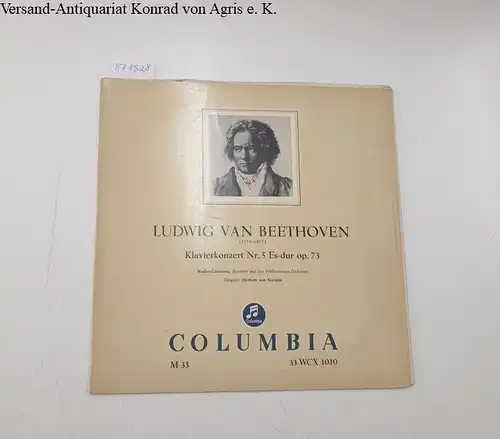 Columbia 33 WCX 1010 : NM / VG+, Klavierkonzert Nr. 5 Es-dur : Walter Gieseking : Philharmonia Orchestra : Herbert von Karajan