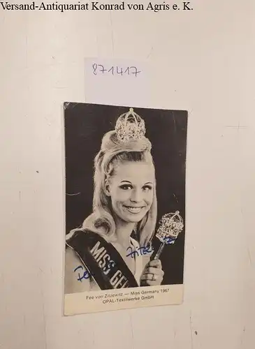 Zitzewitz, Fee, von: Autogrammkarte der Miss Germany 1967. 