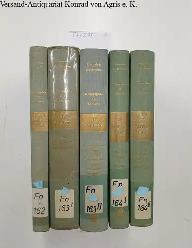 Gutersohn, Heinrich: Geographie der Schweiz in drei Bänden - komplett (5 Bücher). 