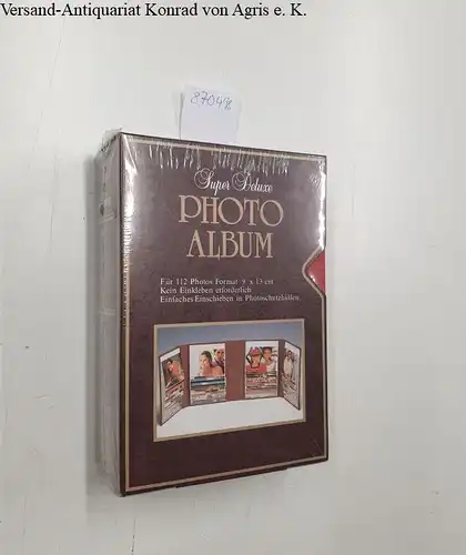Fotoalbum: Super Deluxe Photoalbum, WEINROT, Für 112 Photos , 9x 13 cm, Kein Einkleben erforderlich
 Einfaches Einschieben in Photoschutzhüllen, Weinrot mit goldenen Buchschmuck. 