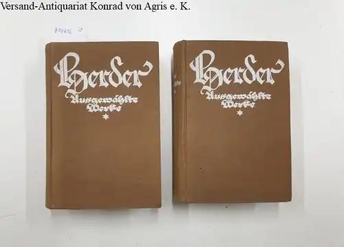 Suphan, Bernhard (Hg.): Herders Ausgewählte Werke [5 Bände in 2, komplett]. 