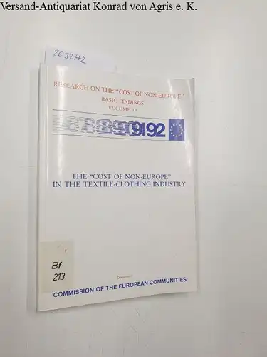 Breitenacher, Michael, Sergio Paba and Gianpaolo Rossini: The "Cost of Non-Europe" in the textile-clothing industry
 Research of the "Cost of Non-Europe". Finding Basics - Volume 14. 