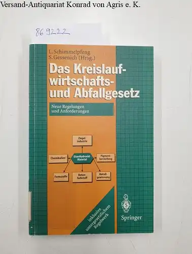 Schimmelpfeng, L. (Hrsg.) und S. (Hrsg.) Gessenich: Das Kreislaufwirtschafts- und Abfallgesetz. Neue Regelungen und Anforderungen
 Inklusive untergesetzlichem Regelwerk - 7 Verordnungen, 1 Richtlinie. 
