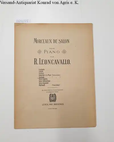 Morceaux de Salon pour piano par R. Leoncavallo