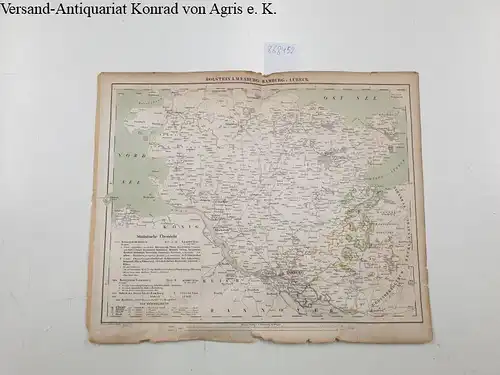 Verlag von Carl Flemming: Karte Holstein, Lauenburg, Hamburg und Lübeck, gezeichnet von F. Handtke. 